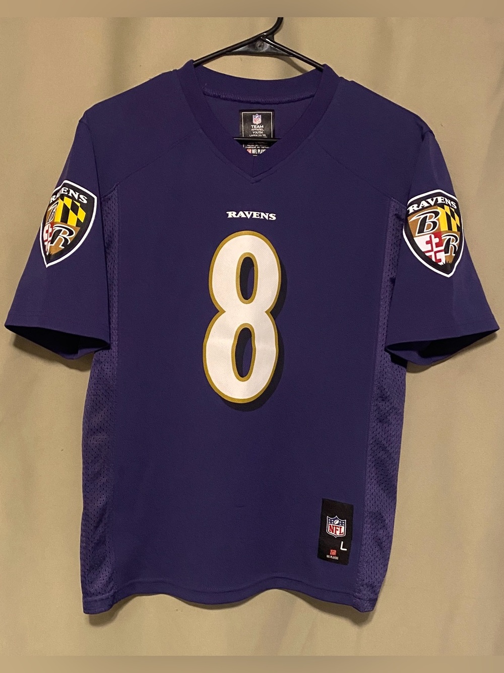 NFL Team Apparel Baltimore Ravens Lamar Jackson Jersey - Youth Large (14/16)